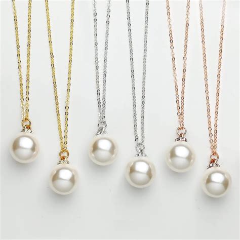 Delicate Pearl Necklace Bridesmaid T Womens Necklace For
