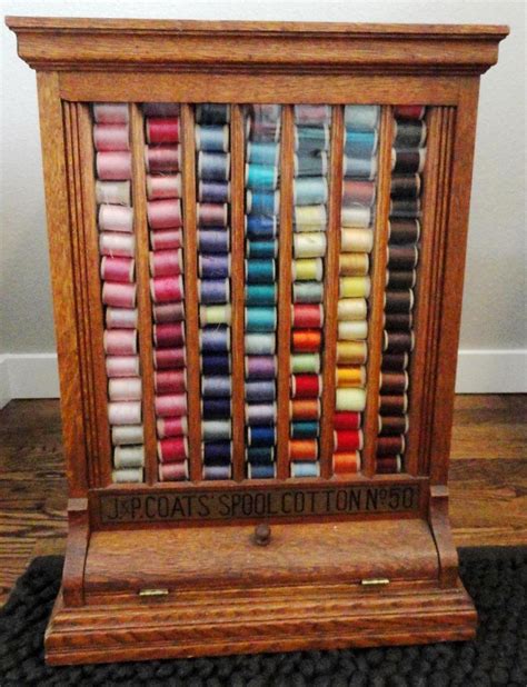 Fabulous Wood Thread Cabinet Vintage Sewing Notions Sewing Items