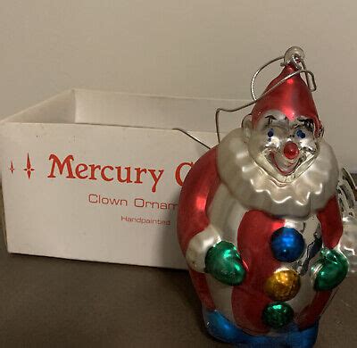 Vintage Large Dept Mercury Glass Jolly Clown Christmas Ornament EBay
