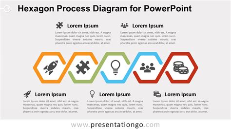 6 Step Process With Hexagons For Powerpoint Presentationgo Com