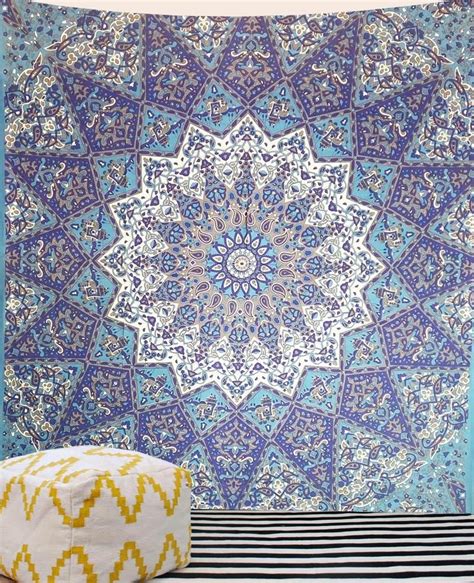 Add it to your divider space to include freshness in your home stylistic layout over white walls. Super Cute Purple and Blue Mandala Hippie Tapestry ...