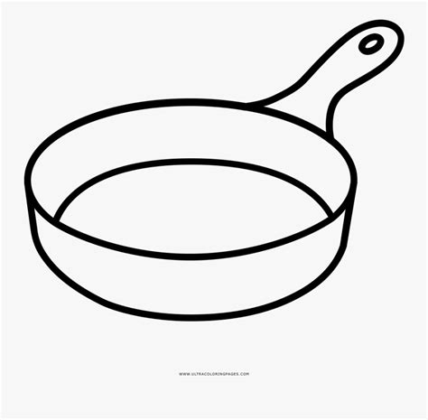 Frying Pan Coloring Page Line Drawing Frying Pan Free Transparent