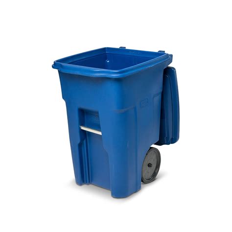 Toter 2 Wheel Trash Can With Lid — Blue 48 Gallon Model Ana48 00blu