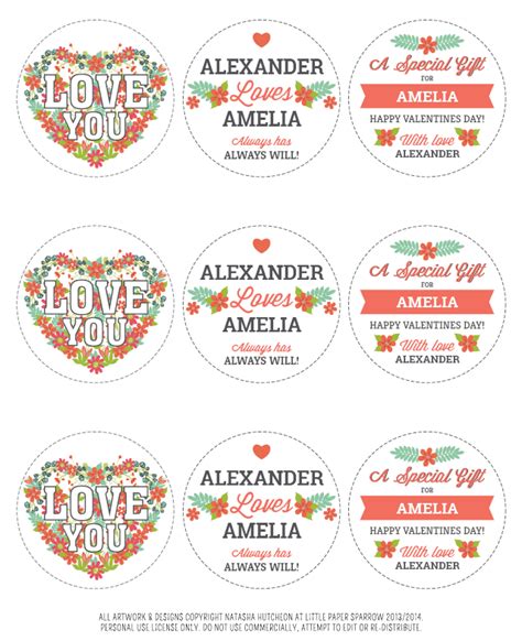 Free kraft pantry & spice labels. Happy Valentines Day Printables designed by Little Paper ...