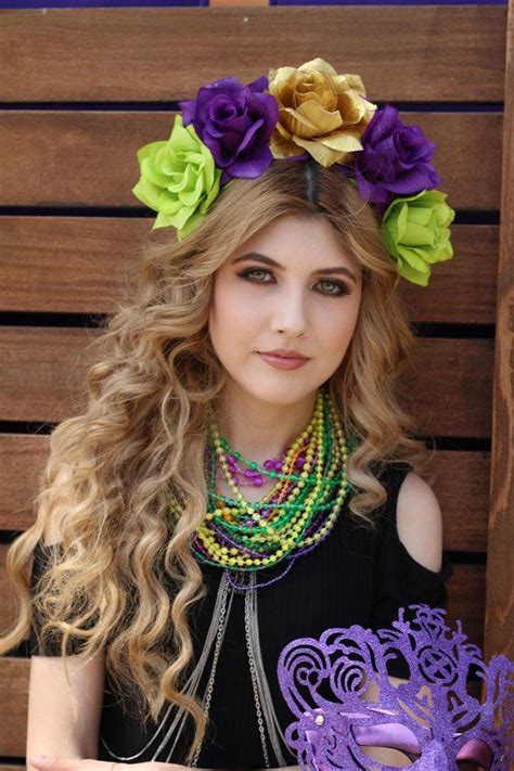 Mardi Gras Flower Crown Headband Headpiece New Orleans Queen Etsy