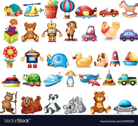 Different Types Toys Royalty Free Vector Image