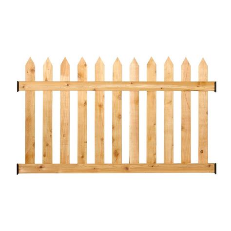 Outdoor Essentials 3 12 Ft H X 6 Ft W Cedar Spaced Picket Routed