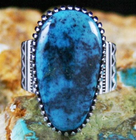 Ned Nez Rare Gem Grade Stormy Mountain Turquoise Ring Turquoise Direct