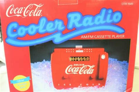 coca cola nostalgic cooler radio am fm and cassette otr 1949 w original box antique price guide