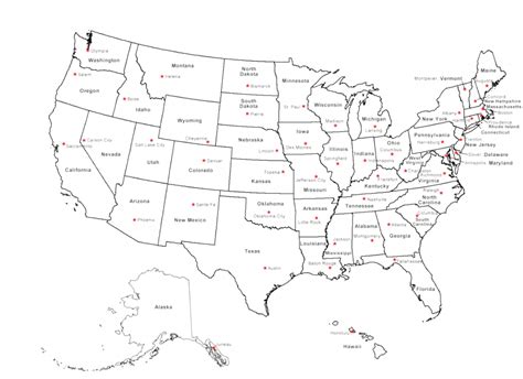 Printable Us Map With Capital Cities Printable Us Maps
