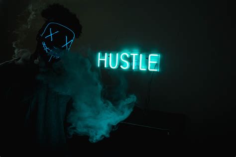 Mask Guy Hustle Neon Concept 5k Hd Photography 4k