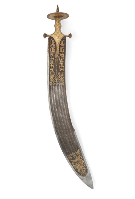 bonhams a gold koftgari steel ritual sword tegha rajasthan or