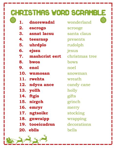 10 Best Christmas Word Scramble Printable Pdf For Free At Printablee