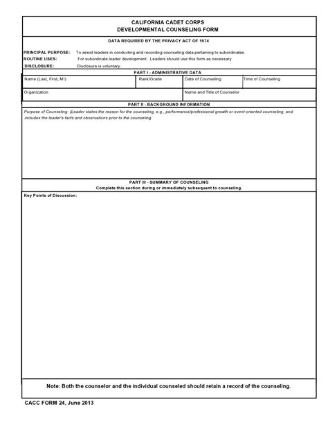 Fillable Army Counseling Form Printable Forms Free Online
