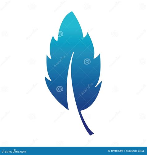 Blue Silhouette Leaf Plant Nature Flora Design Stock Vector