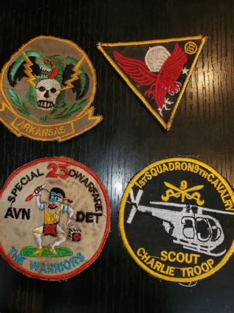 1960s Us Army Vietnam Era Airborne Ranger Special Forces Patch Set X4 L