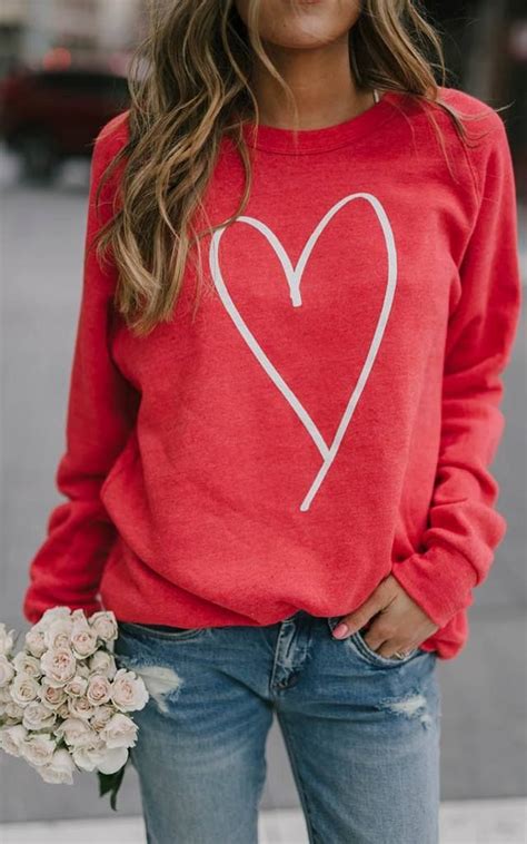 Valentines Heart Sweatshirt Valentines Outfits Ily Couture Casual