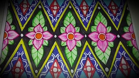 menggambar batik motif bunga mudah lho youtube