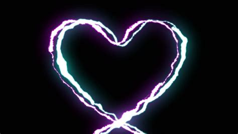 4k Blue Lightning Heart Animation For Valentine Royalty Free Video