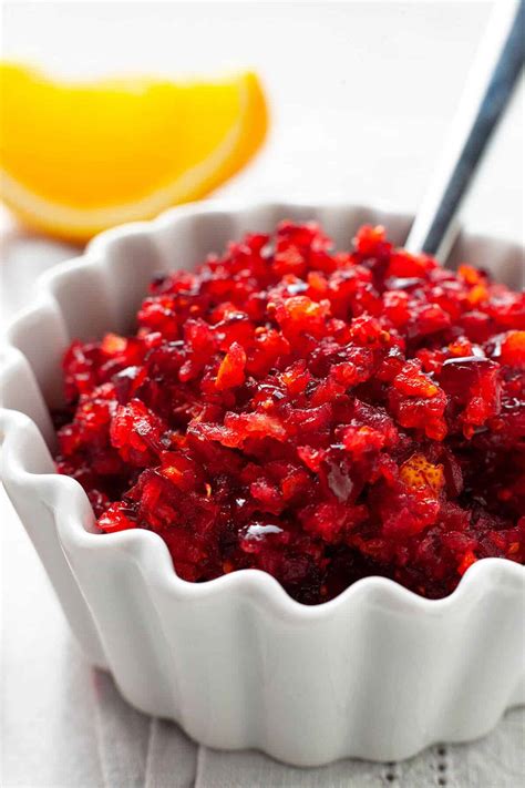 12 ounces fresh cranberries · 1 apple cored and cut into quarters · 1/2 orange seeds removed and end trimmed off · 1 cup granulated sugar · fresh . Cranberry Orange Relish | Foodtasia