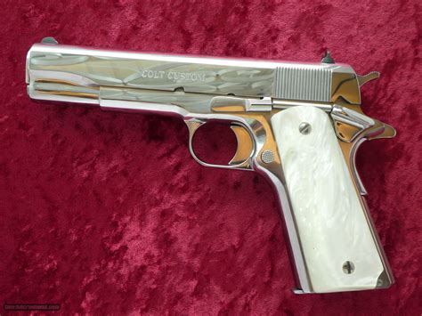 Colt El Cen 38 Super 1911 Custom Shop Pistol In Bright Stainless
