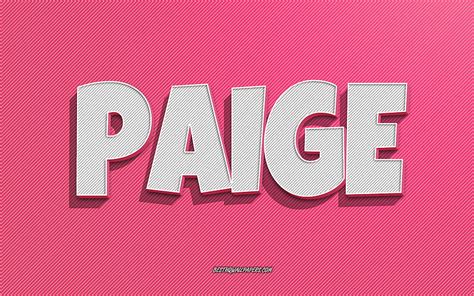 Paige Pink Lines Background With Names Paige Name Female Names Paige Greeting Card Line