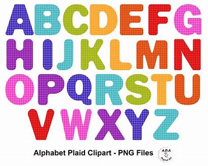 Alphabet Letters Clipart Clip Colorful Plaid