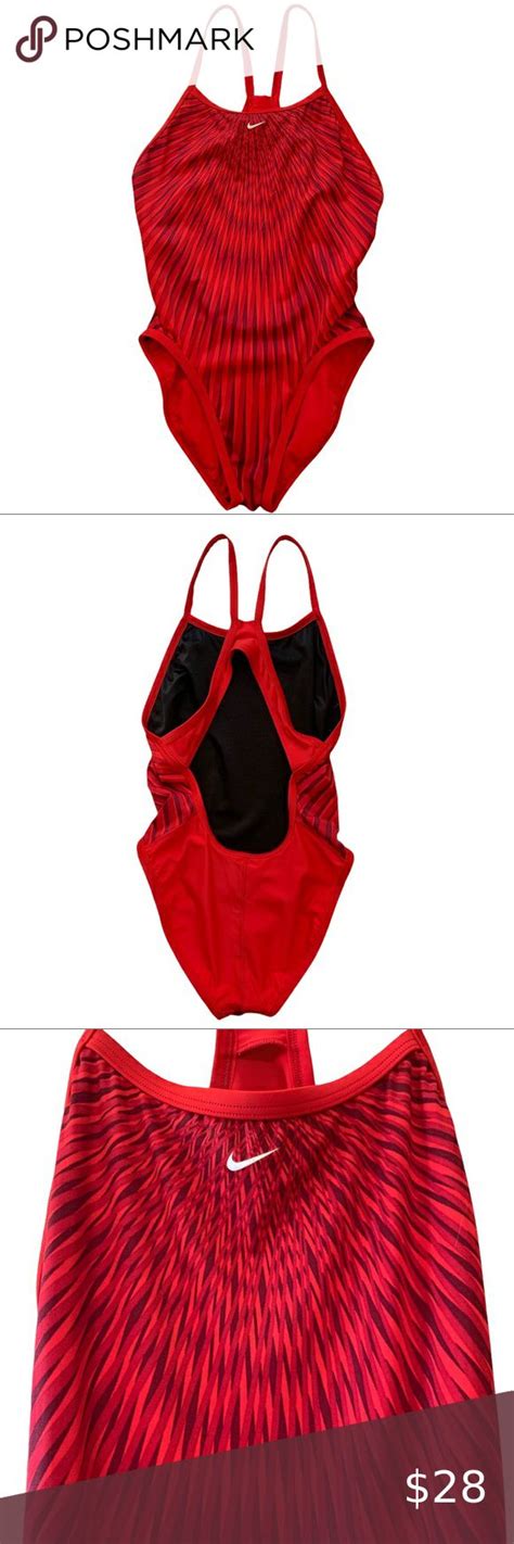 Nike Red And Black One Piece Swimsuit Black One Piece Swimsuit Nike