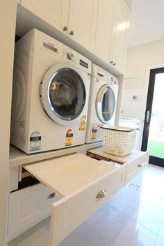 Slide out laundry room cabinet for garbage or recycling containers. Image result for diy washer dryer pedestal with drawers ...