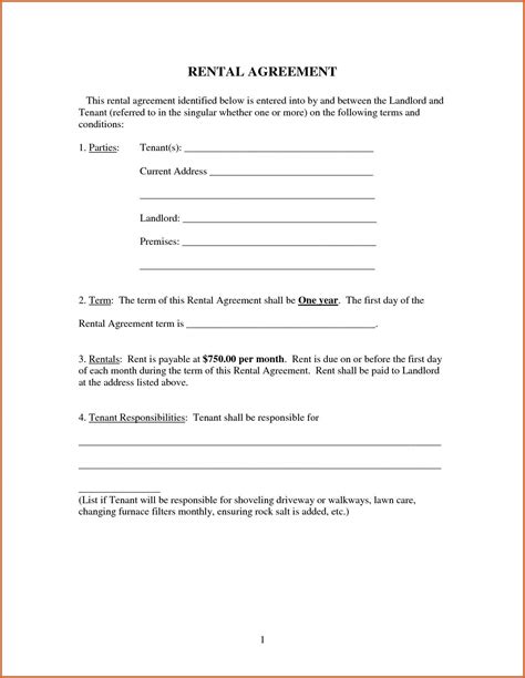 Printable Rental Agreement Free Template Business Psd Excel Word Pdf