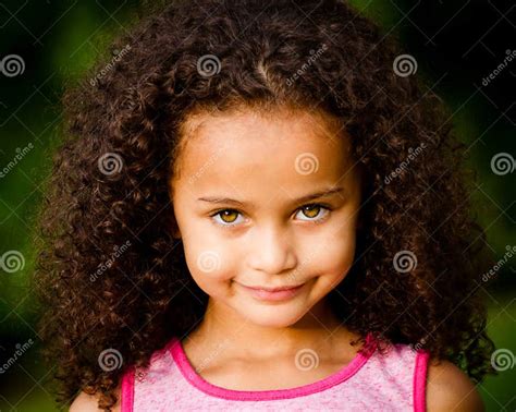 Outdoor Portrait Of Pretty Mixed Race Girl Stock Image Image Of