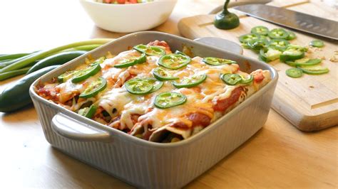 Healthy Beans And Veggie Enchiladas Easy Dinner Partypotluck Dish