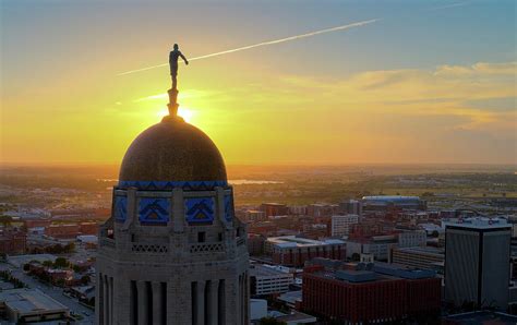 Nebraska State Capitol Building At Sunset Photograph By Mark Dahmke