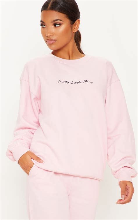Plt Baby Pink Oversized Sweatshirt Prettylittlething Usa