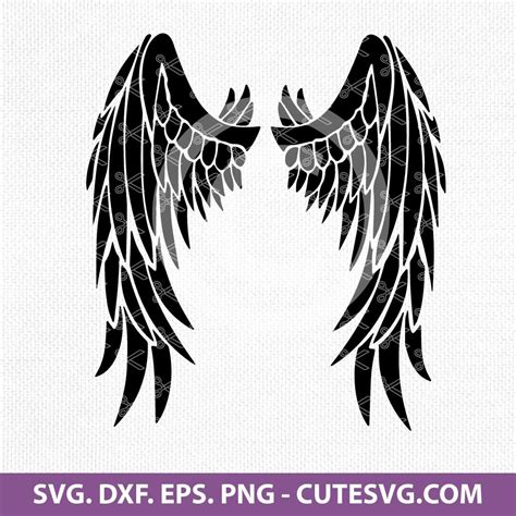 Angel Wings Svg Angel Svg Wings Svg Png Dxf Eps Cut Files For