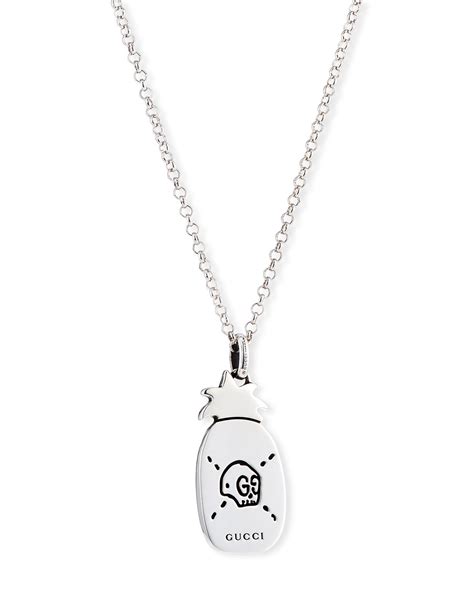 Gucci Guccighost Mens Sterling Silver Pineapple Necklace