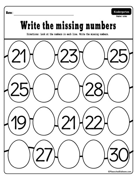 Numbers 1 50 Worksheets For Kindergarten