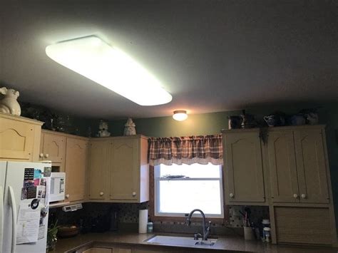 Replace Fluorescent Light Fixture In Kitchen Replacing A Fluorescent