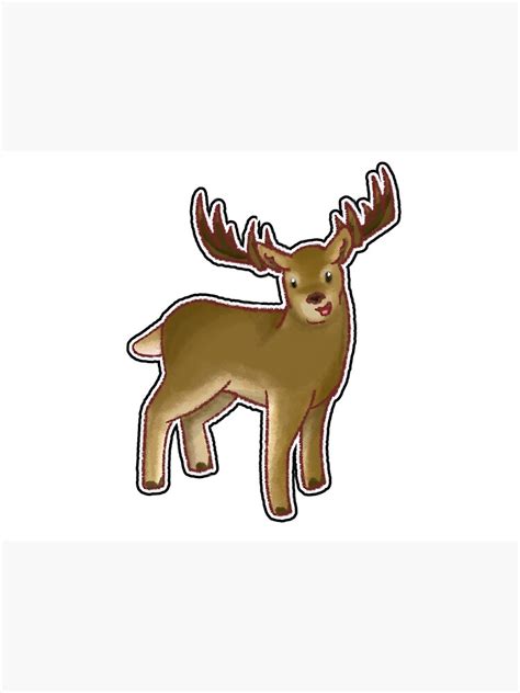 White Tailed Deer Sticker Poster For Sale By Pupperbee Redbubble