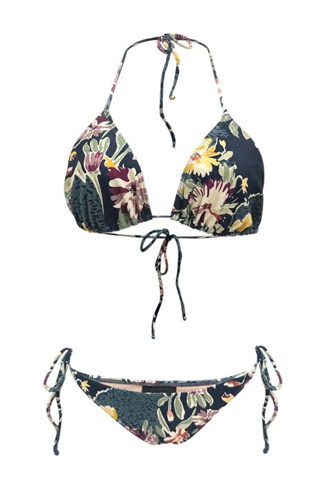 Boho Floral Print Triangle Bikini Adriana Degreas International