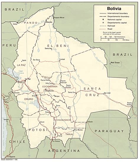 Mapa Político De Bolivia Tamaño Completo Ex