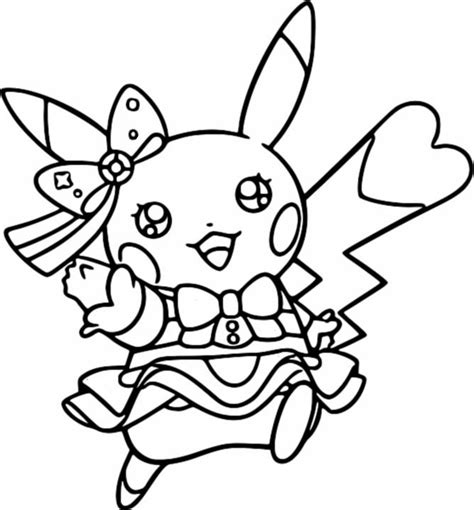 Pikachu With Stars Pokemon Coloring Pages For Kids Images And Photos