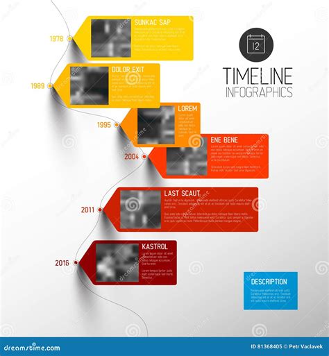 Vertical Timeline Infographics Template Psd Vector Ep