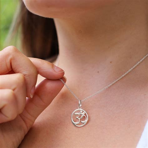 Om Yoga Necklace In Solid Silver By Hersey Silversmiths