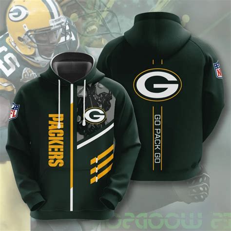 Green Bay Packers Hoodies 3 Lines Graphic T For Fans Jack Sport Shop