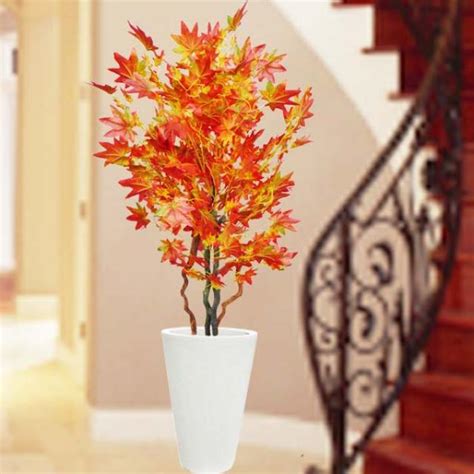 Artificial Autumn Red Maple Tree 140cm Height Artificial Plants