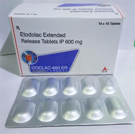 Dolac 600 Medicine Grade Etodolac 600 Mg Tablets Packaging Type