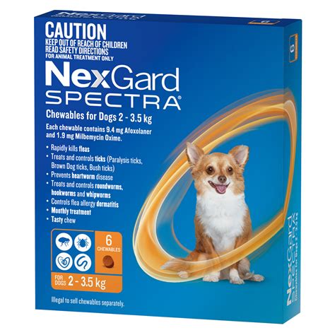 Nexgard Spectra Chewables For Dogs Orange 2 35kg 6 Pack 6973