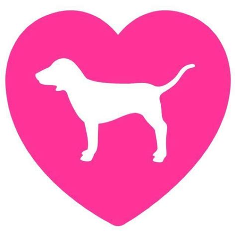 Pink Heart Love Dog Victoria Secret Vinyl Decal Sticker 4
