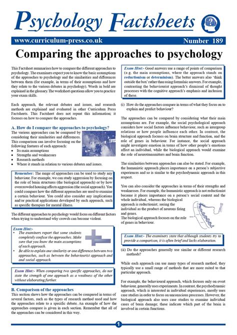5 Approaches To Psychology The Five Psychological Domains 2022 11 04